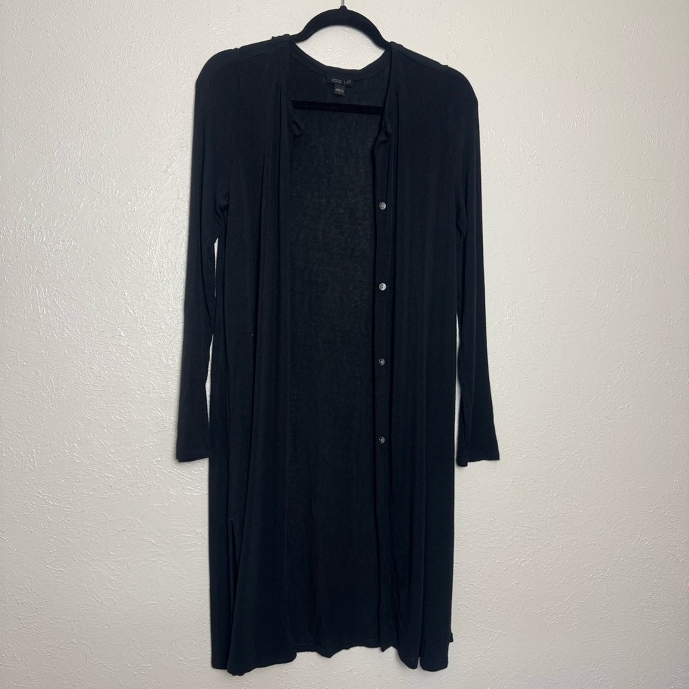 J. Jill Wearever Collection Black Long‎ Cardigan Sweater